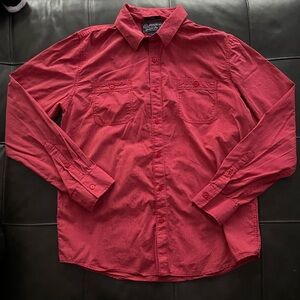 American Rag Long Sleeve Button Up Shirt Red Size Large